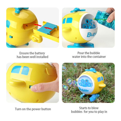 1Pc Electric Automatic Bubble Blower Toy Helicopter For Kids 1