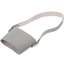 suporte de mão couro para café e bebidas com alça -