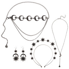 1Conjunto Conjunto Gótico Preto Zircônio Headband