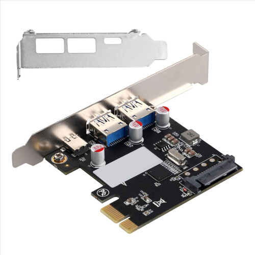 Uitbreidingskaart Desktop Graphics PCI-E1x naar USB3.1 Type-C USB3.0 A-adapter