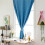 1pc Silver Polyester Blackout Curtain Punch Free Window Drape 4