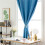 1pc Silver Polyester Blackout Curtain Punch Free Window Drape 5