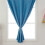 1pc Silver Polyester Blackout Curtain Punch Free Window Drape 8