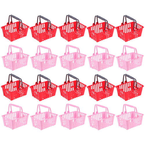 20 Unidades Cestas De Miniaturas Com Alça Para Supermercado 1