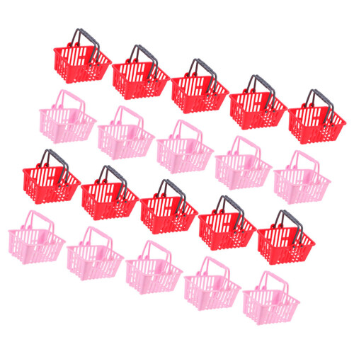 20 Unidades Cestas De Miniaturas Com Alça Para Supermercado 2