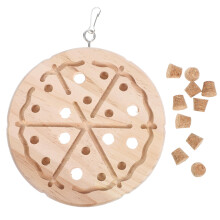 Brinquedo Mastigável Pizza Para Pássaros Papagaios Suspenso