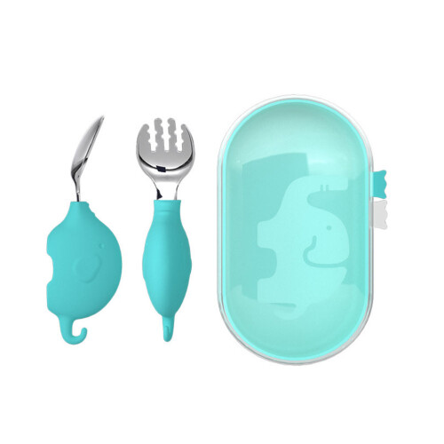 Utensílios Colher Aprendizagem Bebê Azul 2