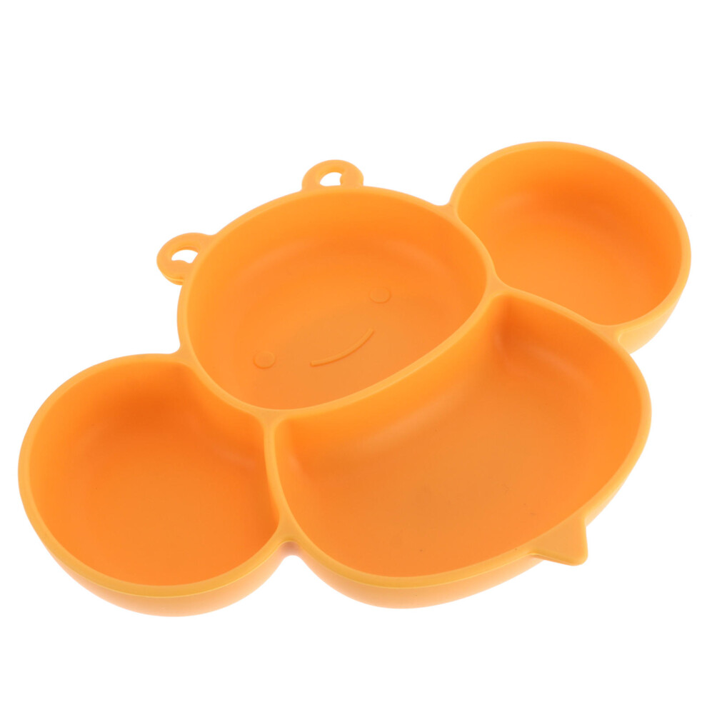 1Pc Silicone Suction Plate Cartoon Bee Divided Toddler Plate Yellow Happyyami