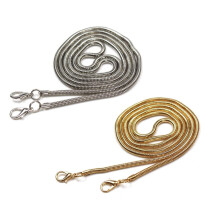 Pack of 2 Bag Cha, 110 cm Metal Shoulder Strap with Metal Buckles (Gold, Silver)