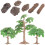 1Set Mini Boomstronk Ornament Kunststeen Voor DIY Landschap 8