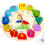 Wooden Beads Clock Sorting Toy Educational Numbers Clock For Toddlers 8