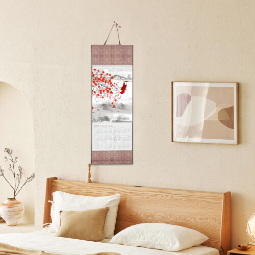 Blank Scroll Wall Calendar 2025 Chinese Calligraphy Paper Hanging 2