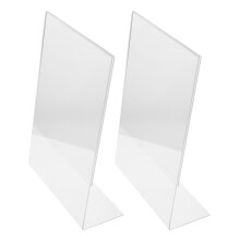 2Pcs Acrylic L-Shaped Poster Stand For Menu Tabletop Display