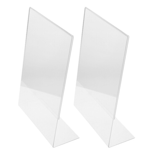 2Pcs Acrylic L-Shaped Poster Stand For Menu Tabletop Display