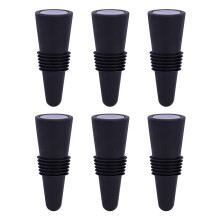6 Unidades Tampa Silicone Para Garrafa Vinho com Vedação Aço Inoxidável