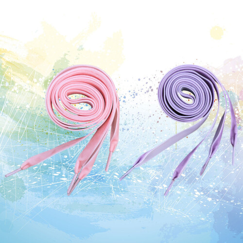2 Pares De Cadarços Largos 1,6 Cm Plano Para E Rosa 120 Cm 1