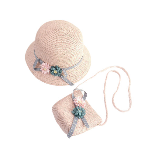 Conjunto Kit Praia Chapéu Tiracolo Rosa 1