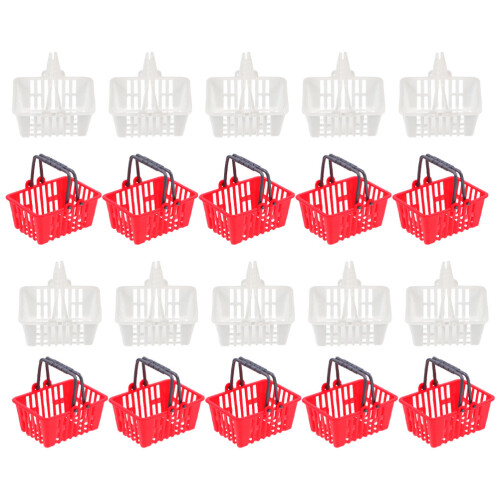 20 Unidades Cestas De Miniaturas Com Alça Para Supermercado 2