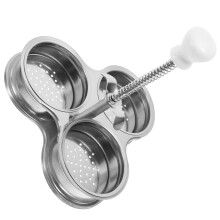 Stainless Steel Egg Cooker 3 Cup Steamer For Poached Eggs Breakfast