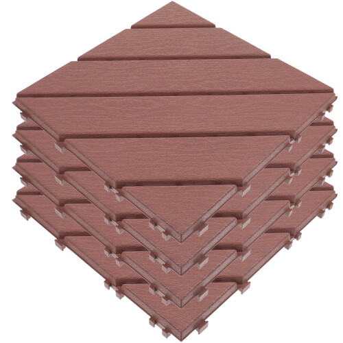4 Peças De Deck Encaixável Imitação Para