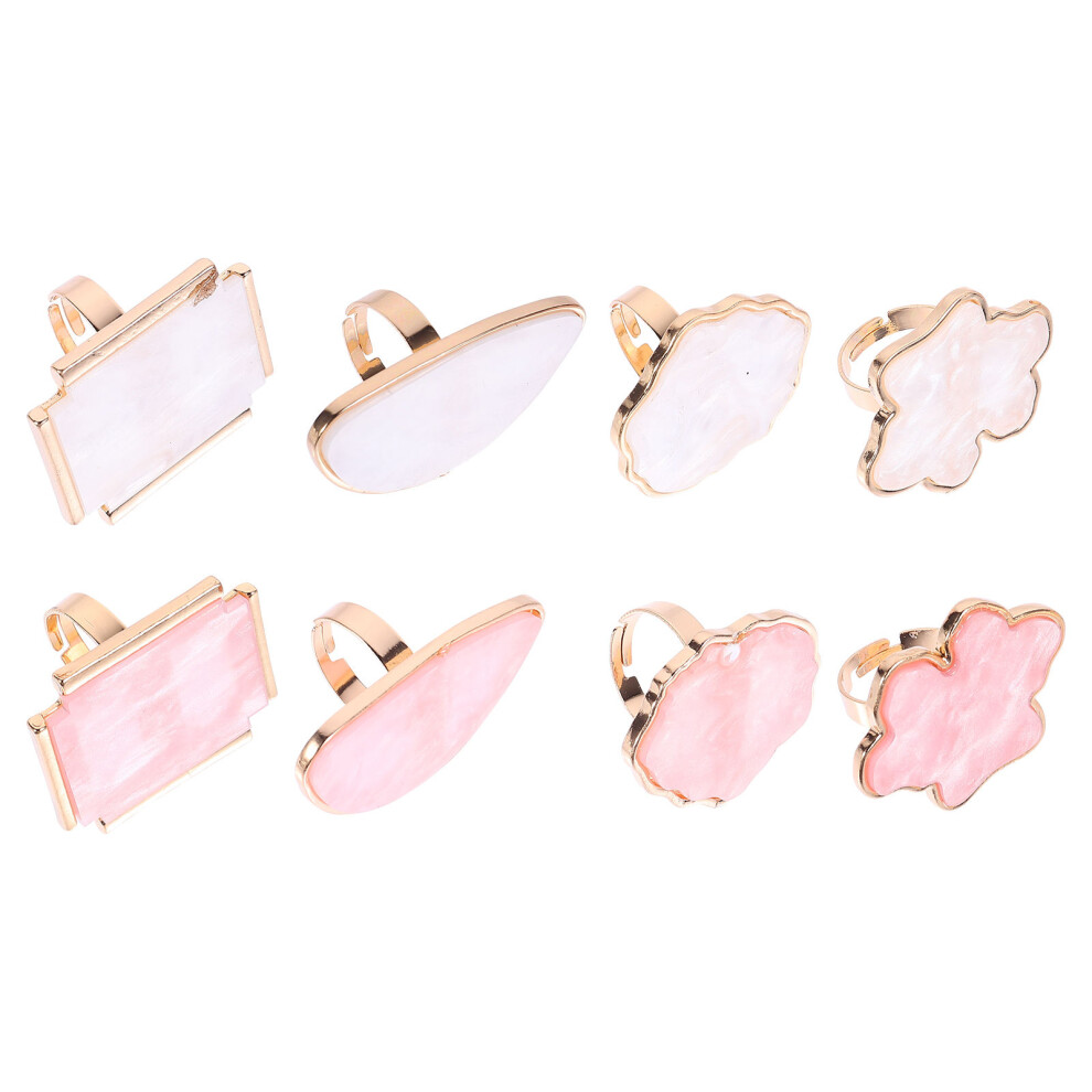 Vaguelly 8Pcs Resin Nail Art Palettes And Mixing Tools For Nail Shops
