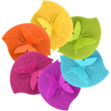 Food Grade Silicone Cup Lid, Can Cover for Beverage Cans, Butterfly Cup Cover Set of 6 AntiDust, Airtight Seal, (Butterfly) Silicone Lid