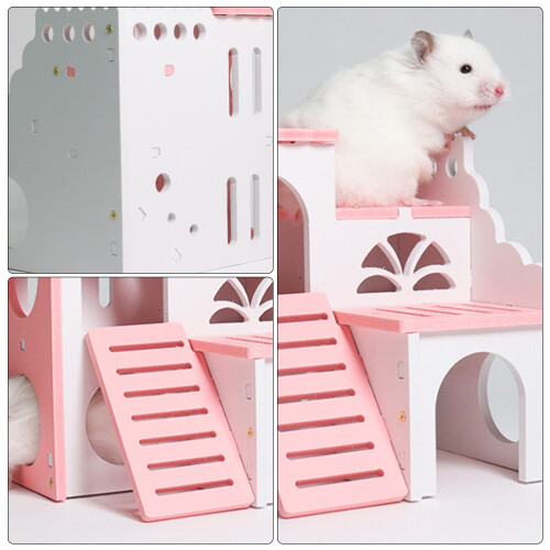 1 Para Hamster Villa Dois Abrigo Brinquedo 2