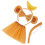 Conjunto Faixa Orelhas Macaco Chifres Banana Cauda Tutu 1