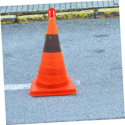 Collapsible LED Traffic Cone 2Pack With Reflective Material And Warning Light Foldable For Easy Storage 2