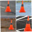 Collapsible LED Traffic Cone 2Pack With Reflective Material And Warning Light Foldable For Easy Storage 4