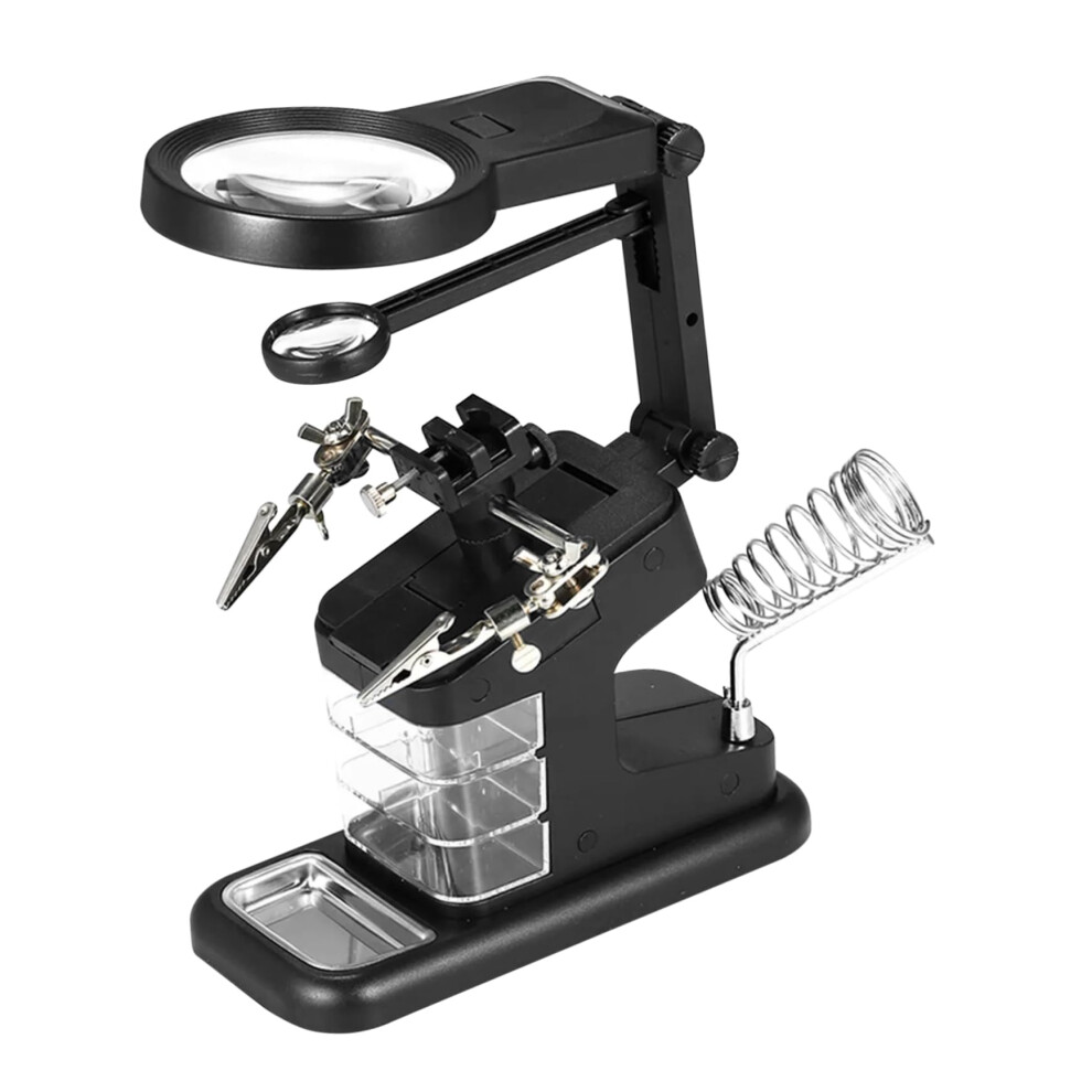 Usb Soldering Aid With Led Light Magnifier Adjustable Soldering Station With Led Lights For Precise Electronics Repairs Sturdy Holder For Stability 9105992509898