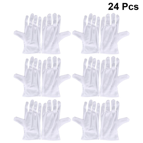 12 Pairs Elastic Polyester Protective Gloves For Jewelry Store Use
