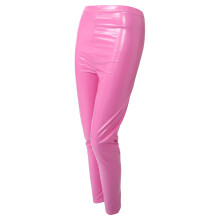 1St Dames Roze PU Broek Elastische Leerlegging Tummy Control