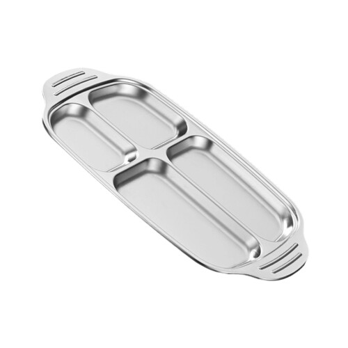 Modern Stainless Steel Buffets Plate Easy-Four grids