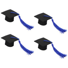 4 Unidades Mini Chapéu Doutoral Com Borlas Para Bonecas