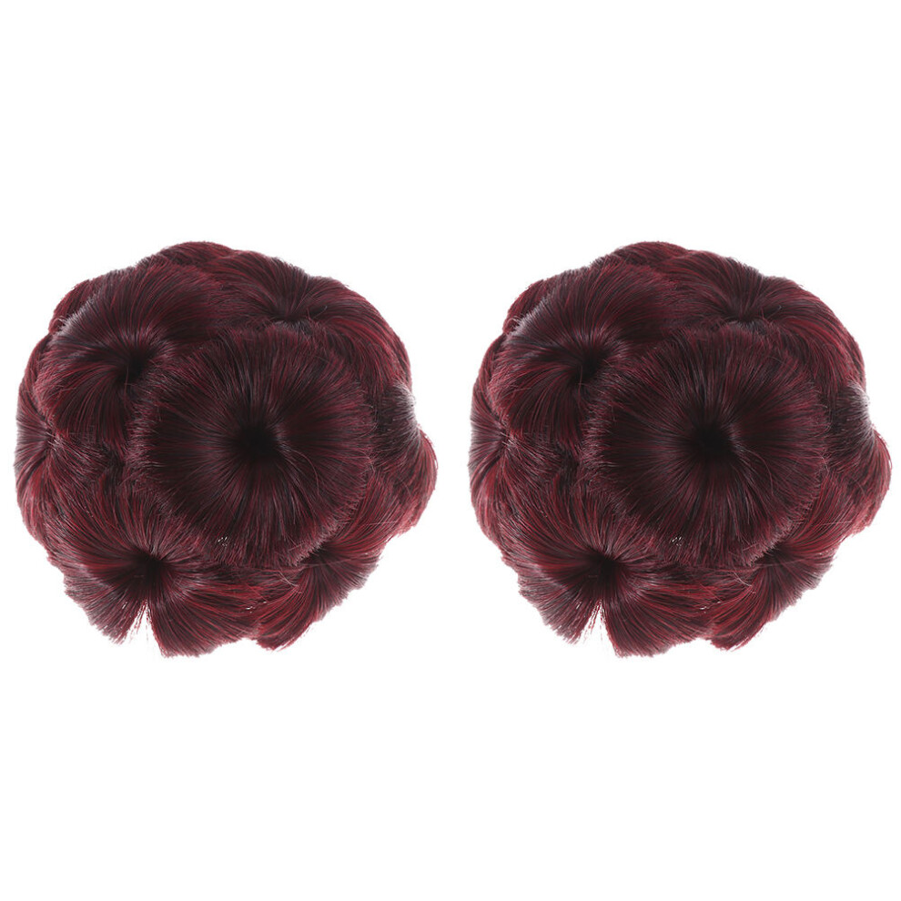 2 Sztuki Kwiatowe ŚCiąGacze Na WłOsy, Kokarda, Ogon Konia (Czerwone)-image