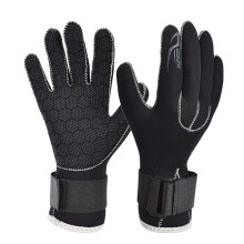 Warm winter gloves, 1 pair of nonslip diving gloves, versatile, Nylon, keeps warm, thick snorkeling gloves for outdoor use, Black, 85