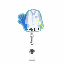 Retractable Acrylic Badge Holder with Metal Clip Nurse Doctor-5