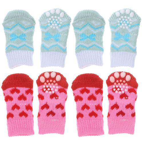 4 pares de antiderrapantes de algodão para cães, inverno 1