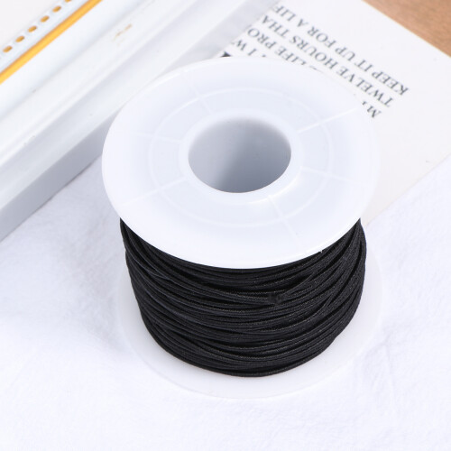 1 Rollo 1,2 Mm 50 M Cordón Elástico 4 Núcleos Negro 2