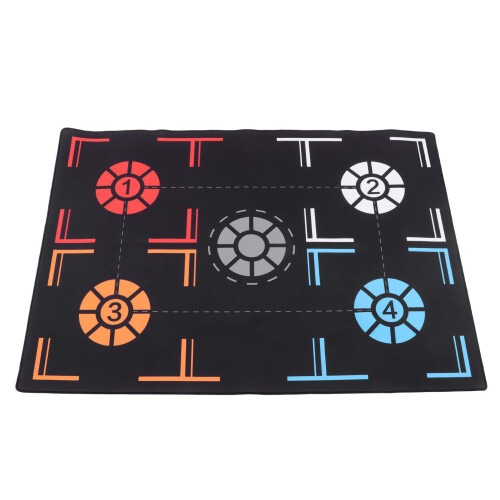 Basketball step training mat with dot reminder, black rubber for children's practice.