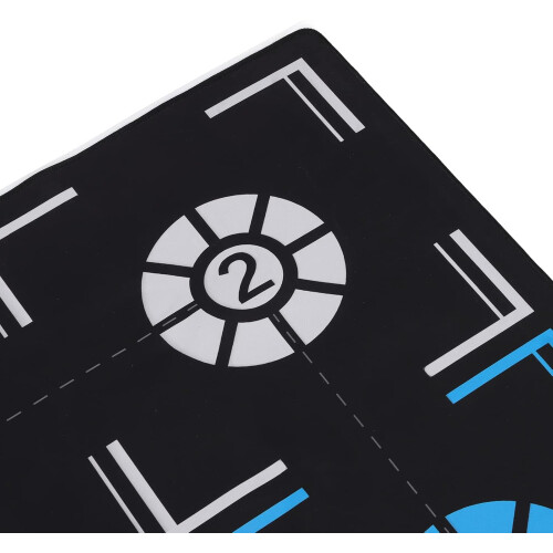 Basketball step training mat with dot reminder, black rubber for children's practice. 1