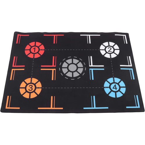 Basketball step training mat with dot reminder, black rubber for children's practice. 2