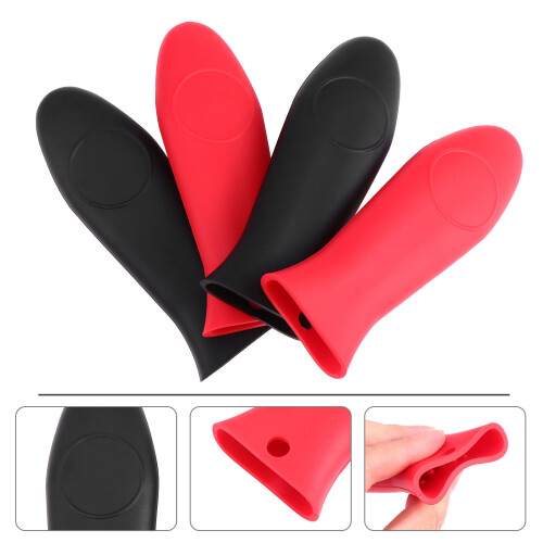 4 Unidades Capa De Alça De Panela Silicone Resistente Ao Calor 2