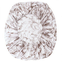 Marble Patterned Table Protector, Vinyl Material Ensures Waterproof Surface for Mess-Free Dining, Elastic Edge Provides Secure Fit for Various Table S