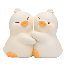 2Pcs Cartoon Duck Book Ends for Shelves Animal Shape ABS-White