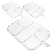 3Pcs De Plástica Compartimentada Transparente