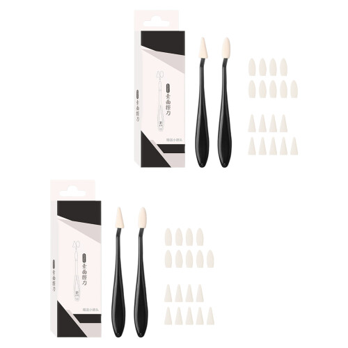 2Pcs Artist Blending Tool ABS Blending Stumps with 20-black