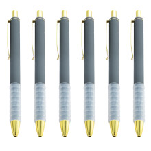6 stuks 1,0 mm balpen gladde schrijfpen balpen-Morandi Grijs