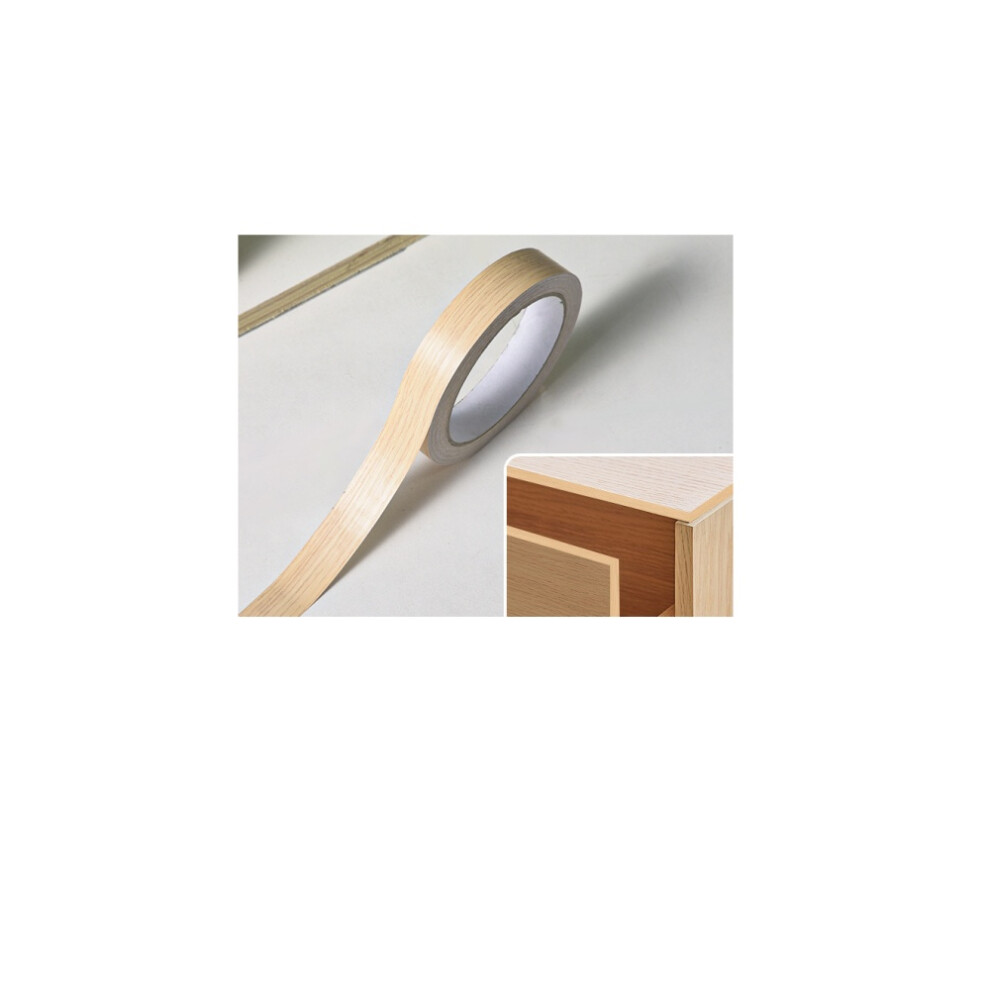 18Mm Oak Edging Tape, 10M Iron On Edging Strip, Wood Trim Edging, Pre-Glued Wood Veneer Tape, Edge Tape Edge Banding For Shelves And Panels 9436597631562